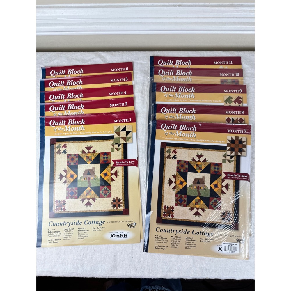 Jo-Ann Quilt Block of the Month Countryside Cottage Months 1-11 patterns